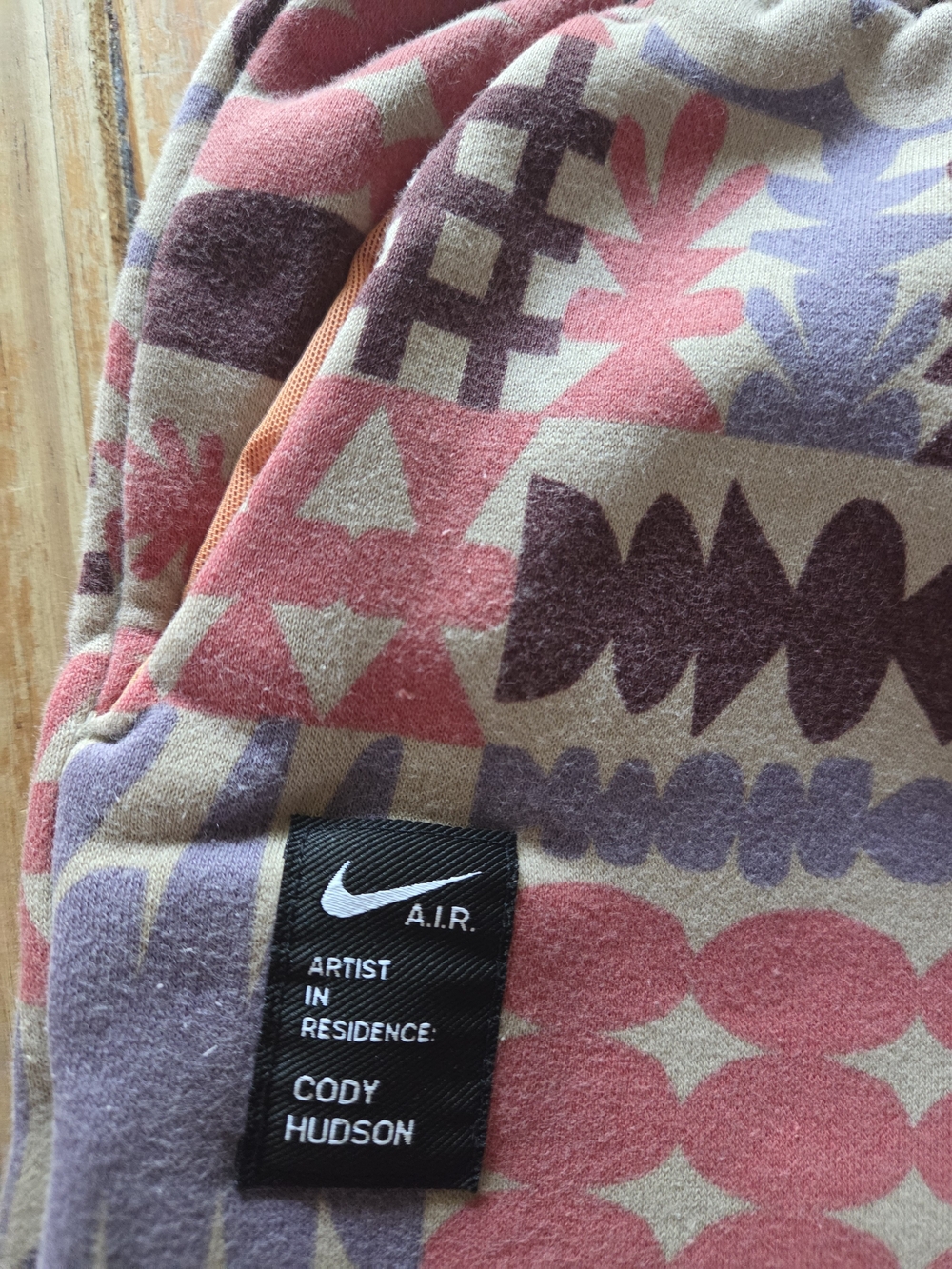 Nike Floral Trim Fleece Jacket - Beige, Pink & Purple - Picture 6 of 6